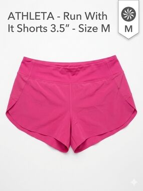 Athleta Pink Run With It 3.5" Shorts